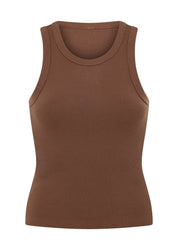 Daily Rib Tank-Chocolate