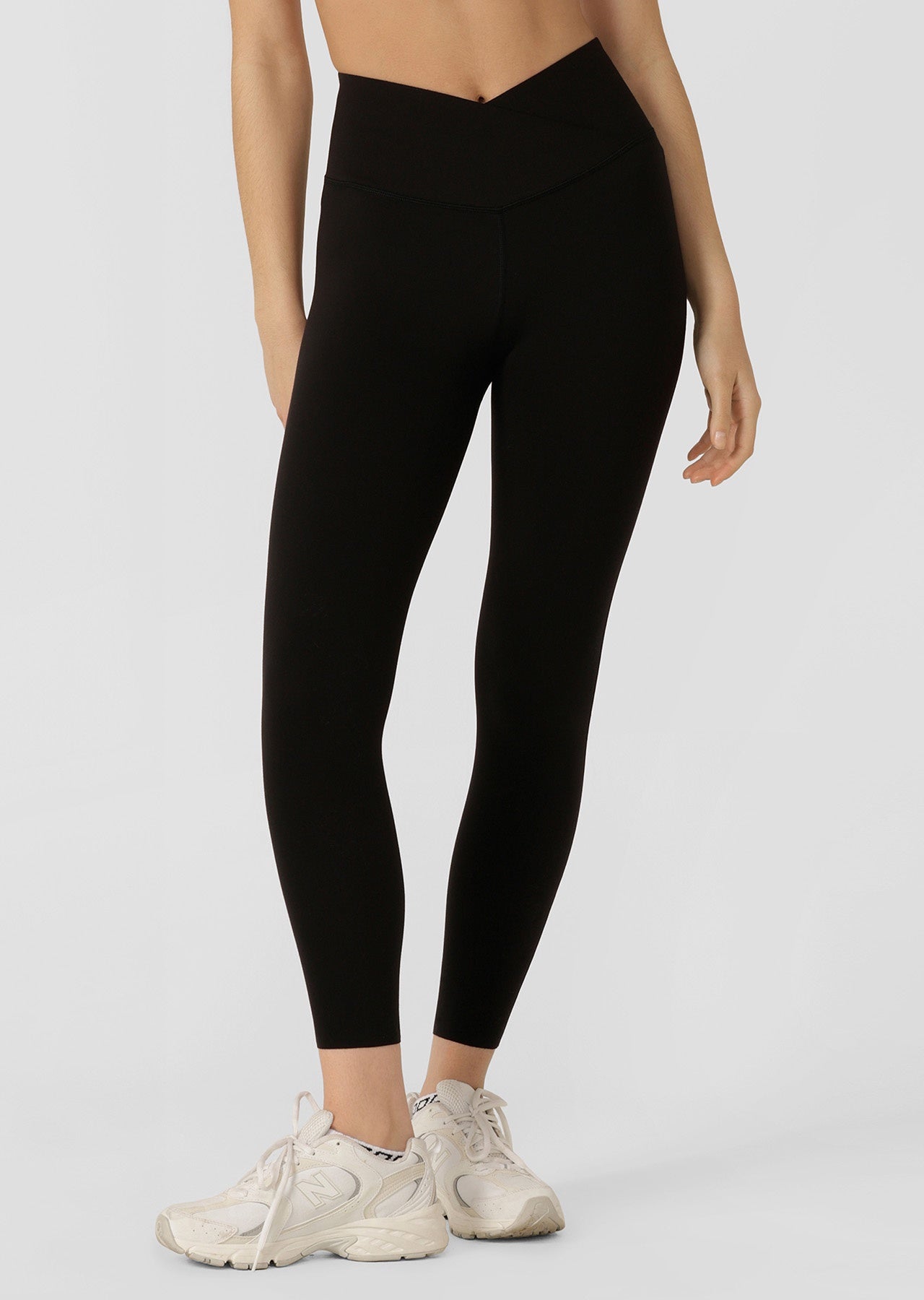 Inspire Wrap Waist Ankle Biter Leggings - Black