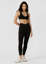 Inspire Wrap Waist Ankle Biter Leggings - Black