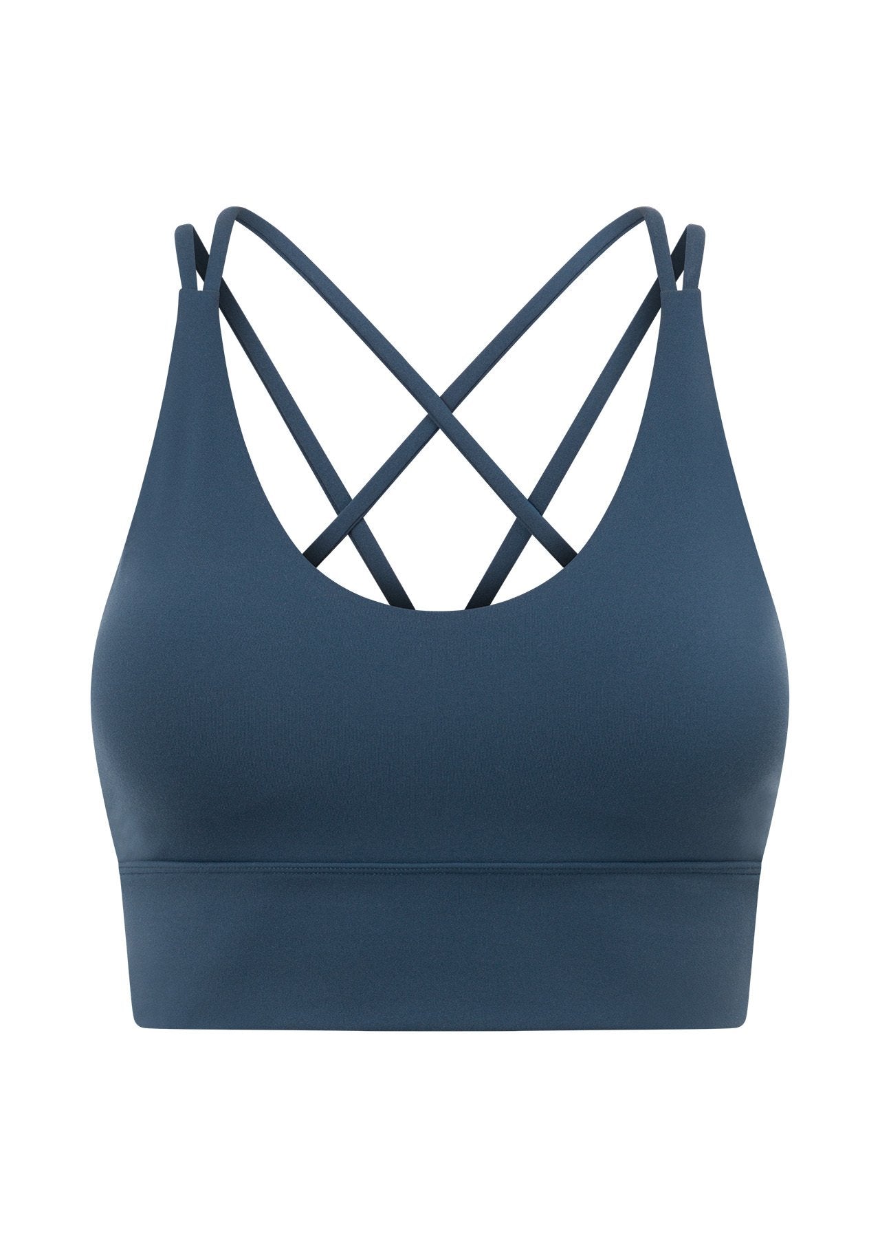 Lotus Longline Sports Bra-Pale Indigo