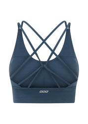 Lotus Longline Sports Bra-Pale Indigo