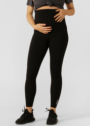 LJ Maternity Phone Pocket Ankle Biter Leggings-Black