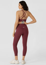 Lotus No Chafe Phone Pocket Ankle Biter Leggings - Mulberry