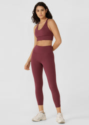 Lotus No Chafe Phone Pocket Ankle Biter Leggings - Mulberry